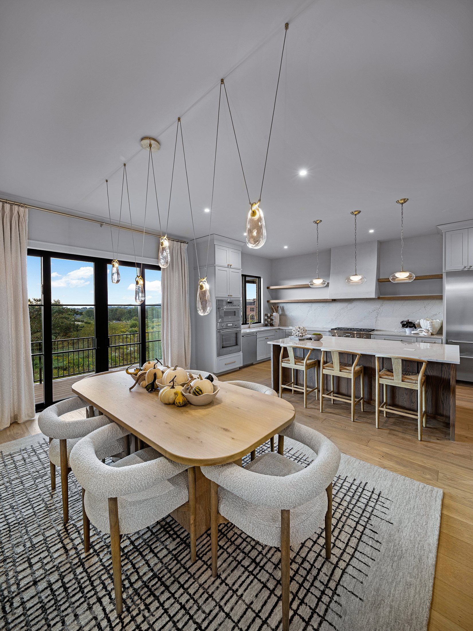 Dining area with mountain views
