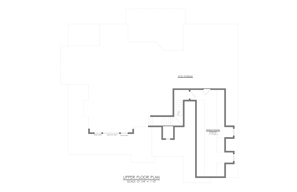 Upper floor plan of The Greenbrier house plan by Mike Stevens Homes